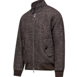 Giacca uomo bomber lana spigato